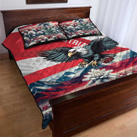 Austria Black Eagle Quilt Bed Set Edelweiss with Austrian Flag - Wonder Print Shop