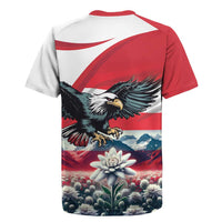 Austria Black Eagle Rugby Jersey Edelweiss with Austrian Flag - Wonder Print Shop