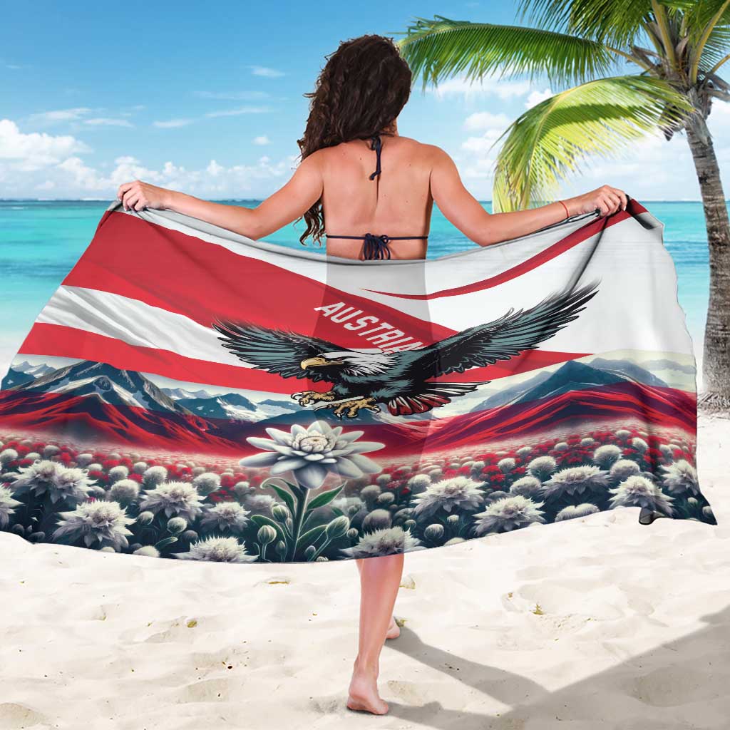 Austria Black Eagle Sarong Edelweiss with Austrian Flag - Wonder Print Shop