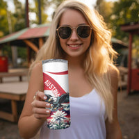 Austria Black Eagle Skinny Tumbler Edelweiss with Austrian Flag - Wonder Print Shop