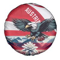 Austria Black Eagle Spare Tire Cover Edelweiss with Austrian Flag - Wonder Print Shop