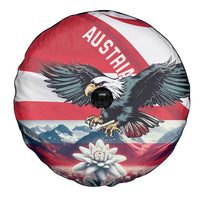 Austria Black Eagle Spare Tire Cover Edelweiss with Austrian Flag - Wonder Print Shop