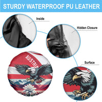 Austria Black Eagle Spare Tire Cover Edelweiss with Austrian Flag - Wonder Print Shop