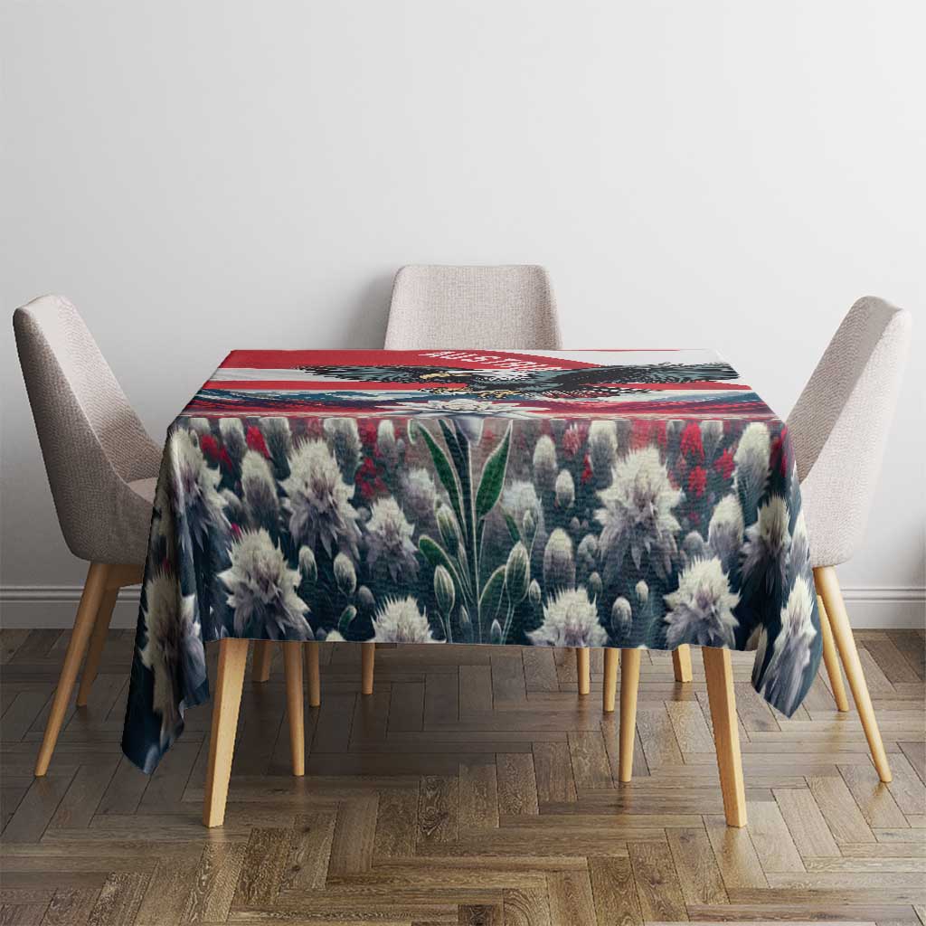 Austria Black Eagle Tablecloth Edelweiss with Austrian Flag - Wonder Print Shop