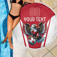 Custom Austria Football Beach Blanket Das Team With Eagle Mascot - Wonder Print Shop