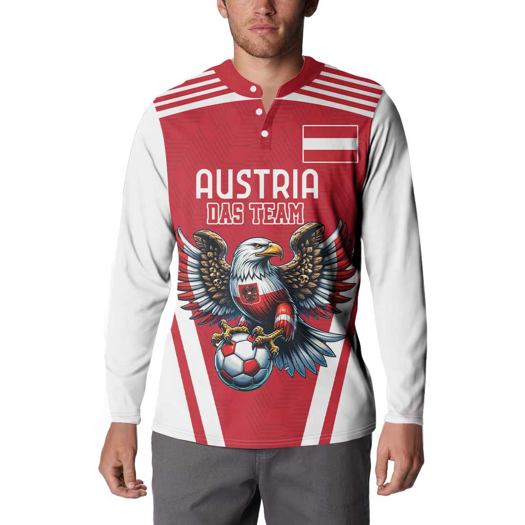 Custom Austria Football Button Sweatshirt Das Team With Eagle Mascot - Wonder Print Shop
