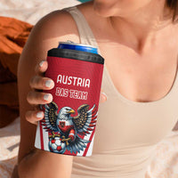 Custom Austria Football 4 in 1 Can Cooler Tumbler Das Team With Eagle Mascot - Wonder Print Shop