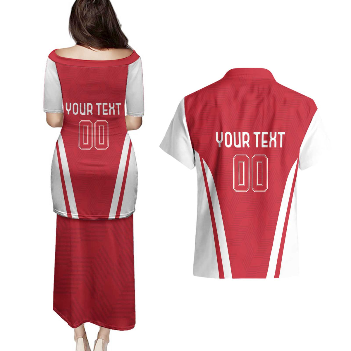 Custom Austria Football Couples Matching Puletasi and Hawaiian Shirt Das Team With Eagle Mascot - Wonder Print Shop