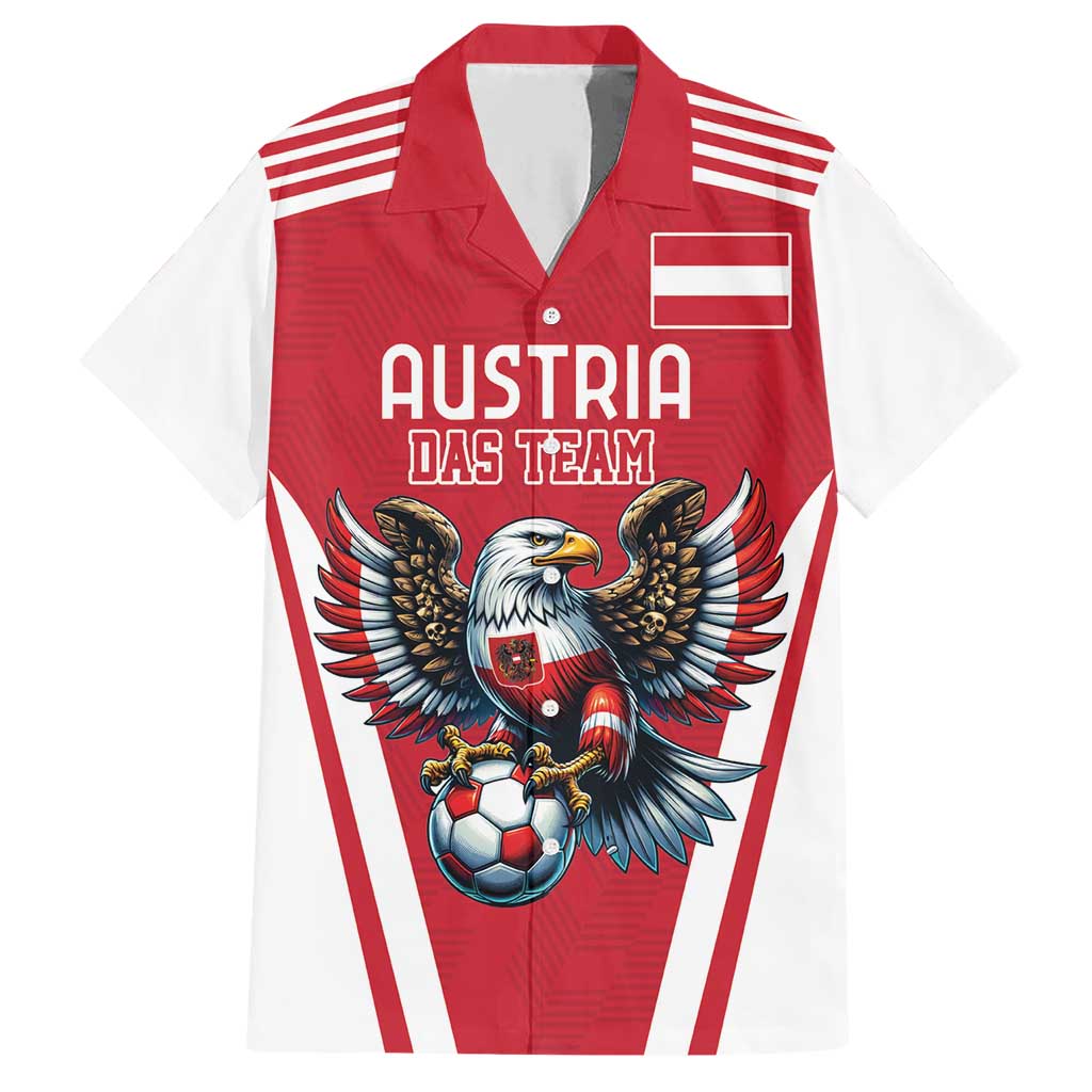 Custom Austria Football Family Matching Short Sleeve Bodycon Dress and Hawaiian Shirt Das Team With Eagle Mascot - Wonder Print Shop
