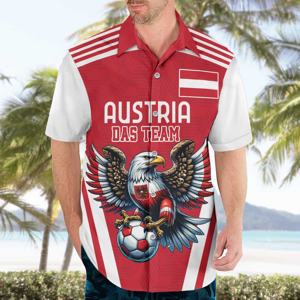 Custom Austria Football Hawaiian Shirt Das Team With Eagle Mascot - Wonder Print Shop