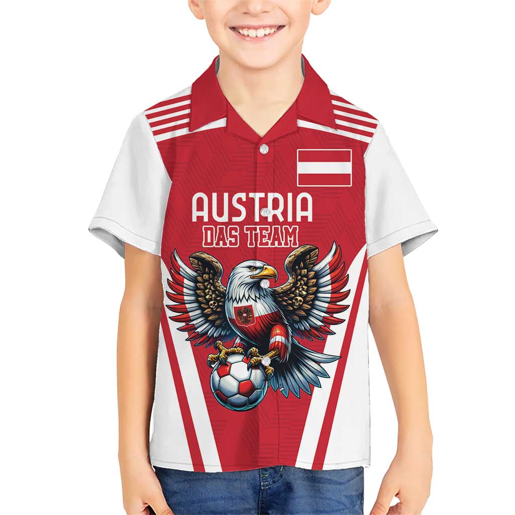Custom Austria Football Hawaiian Shirt Das Team With Eagle Mascot - Wonder Print Shop
