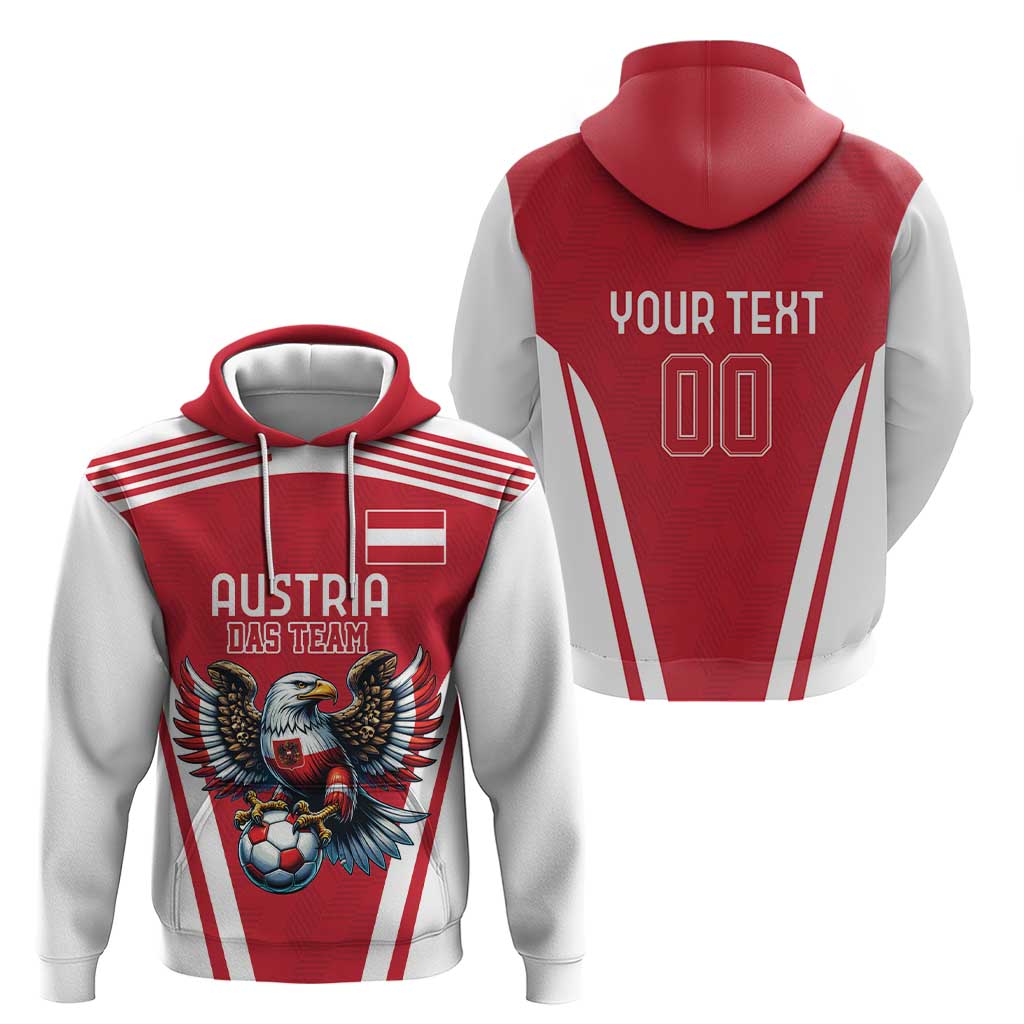 Custom Austria Football Hoodie Das Team With Eagle Mascot - Wonder Print Shop