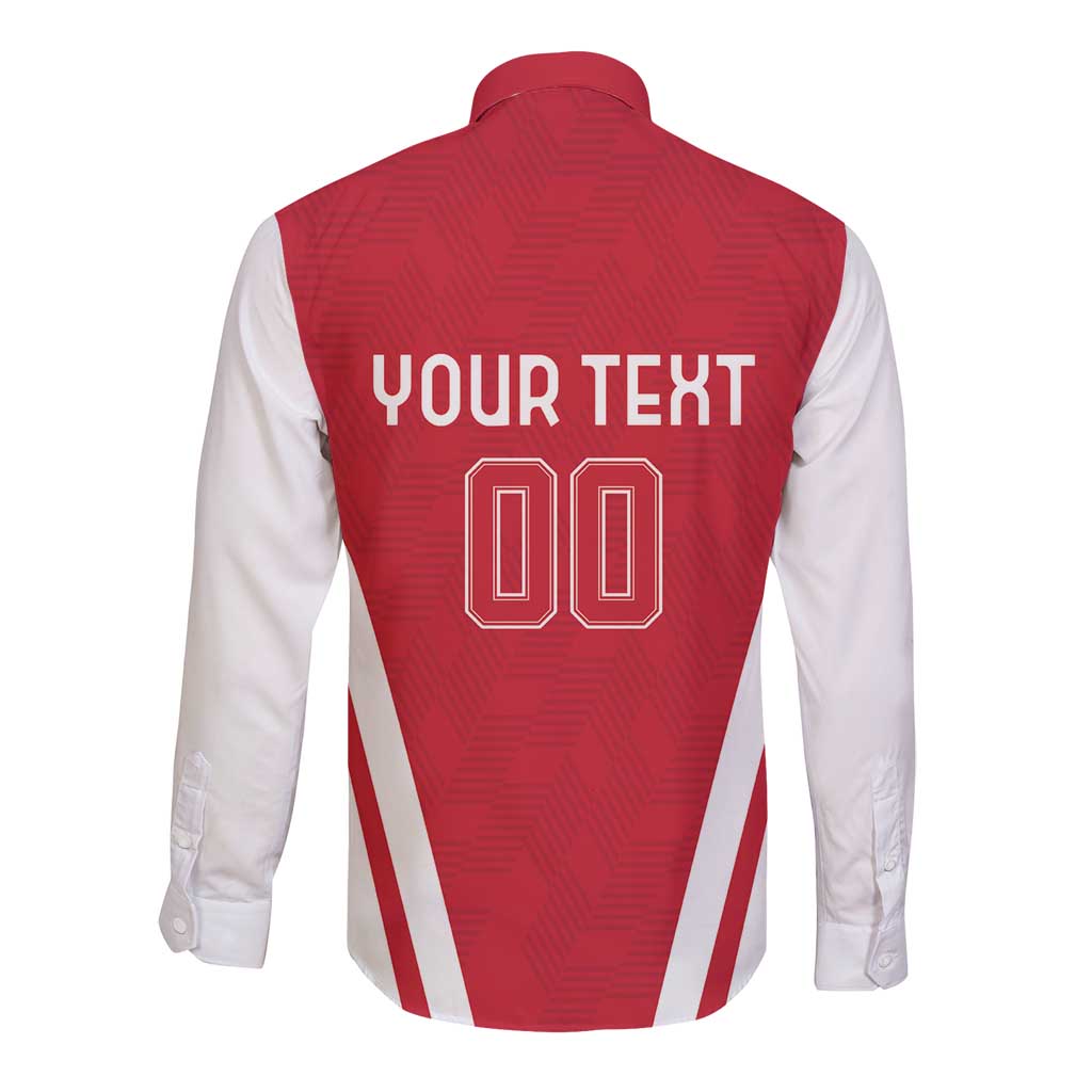 Custom Austria Football Long Sleeve Button Shirt Das Team With Eagle Mascot - Wonder Print Shop