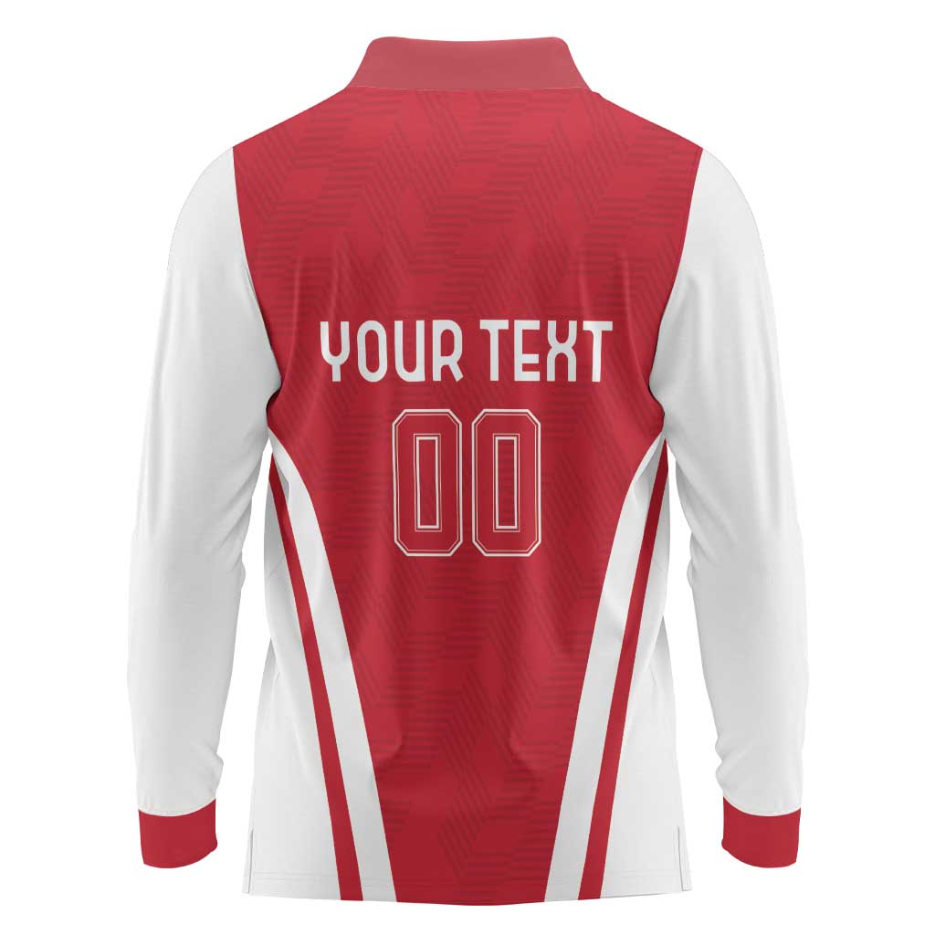 Custom Austria Football Long Sleeve Polo Shirt Das Team With Eagle Mascot - Wonder Print Shop