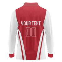 Custom Austria Football Long Sleeve Polo Shirt Das Team With Eagle Mascot - Wonder Print Shop