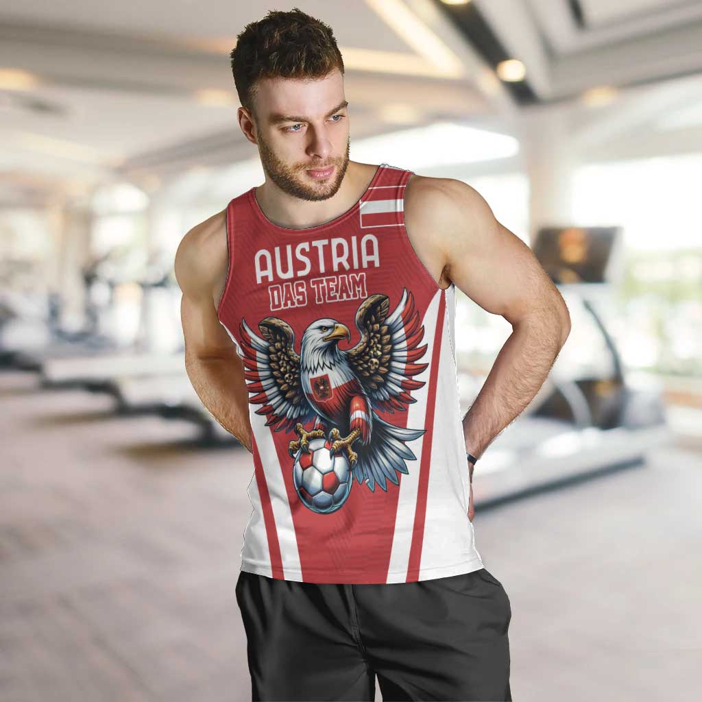 Custom Austria Football Men Tank Top Das Team With Eagle Mascot - Wonder Print Shop