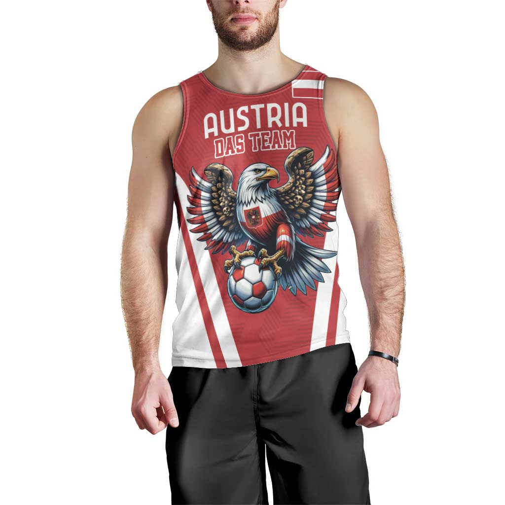 Custom Austria Football Men Tank Top Das Team With Eagle Mascot - Wonder Print Shop