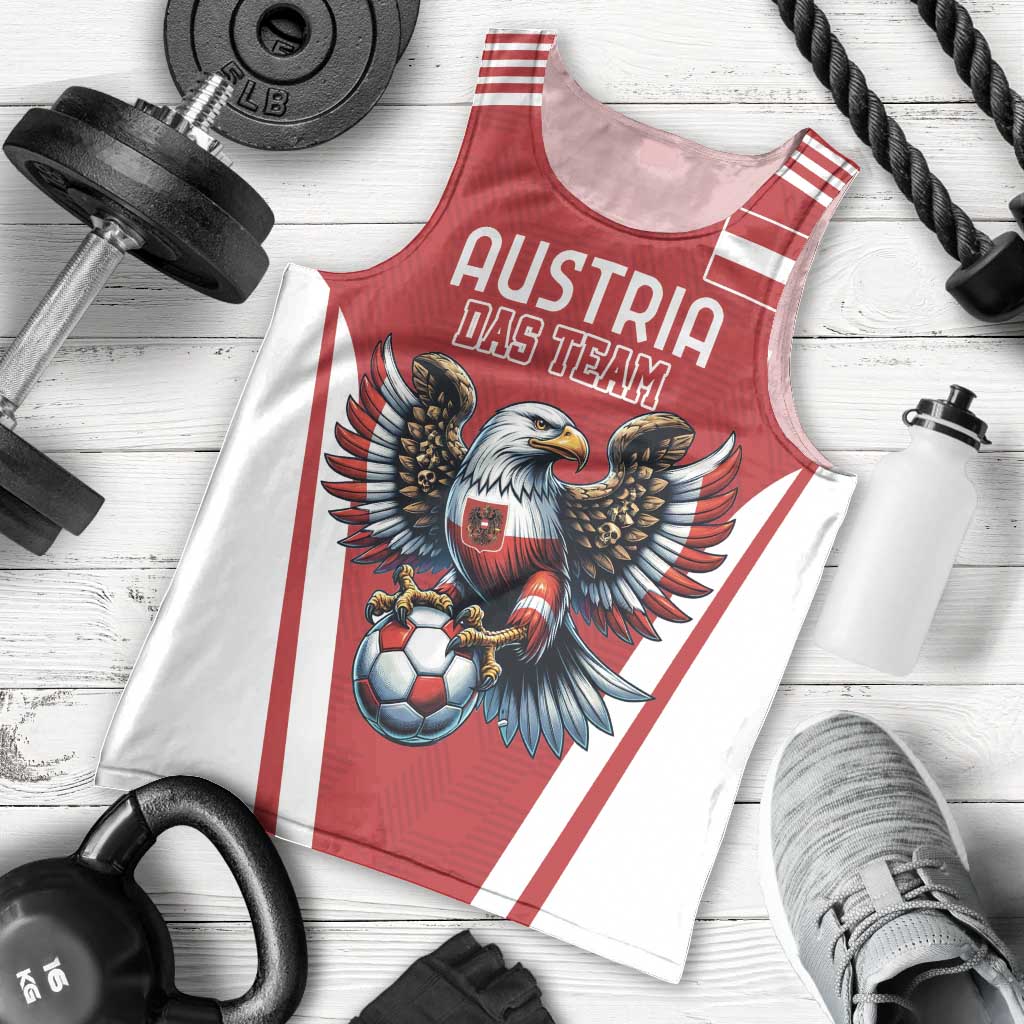 Custom Austria Football Men Tank Top Das Team With Eagle Mascot - Wonder Print Shop
