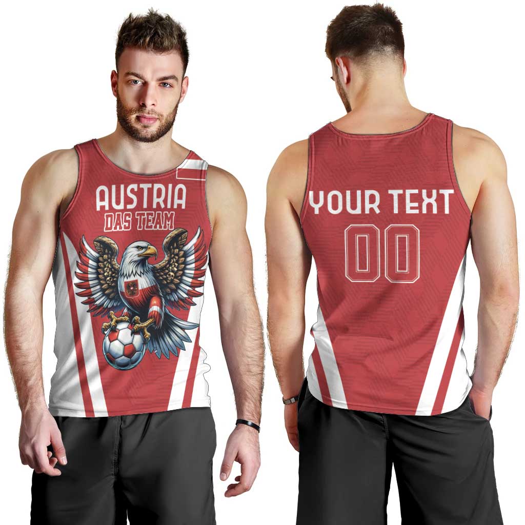 Custom Austria Football Men Tank Top Das Team With Eagle Mascot - Wonder Print Shop