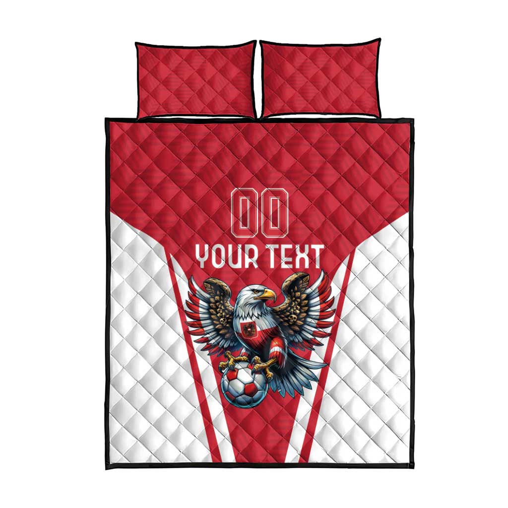 Custom Austria Football Quilt Bed Set Das Team With Eagle Mascot - Wonder Print Shop