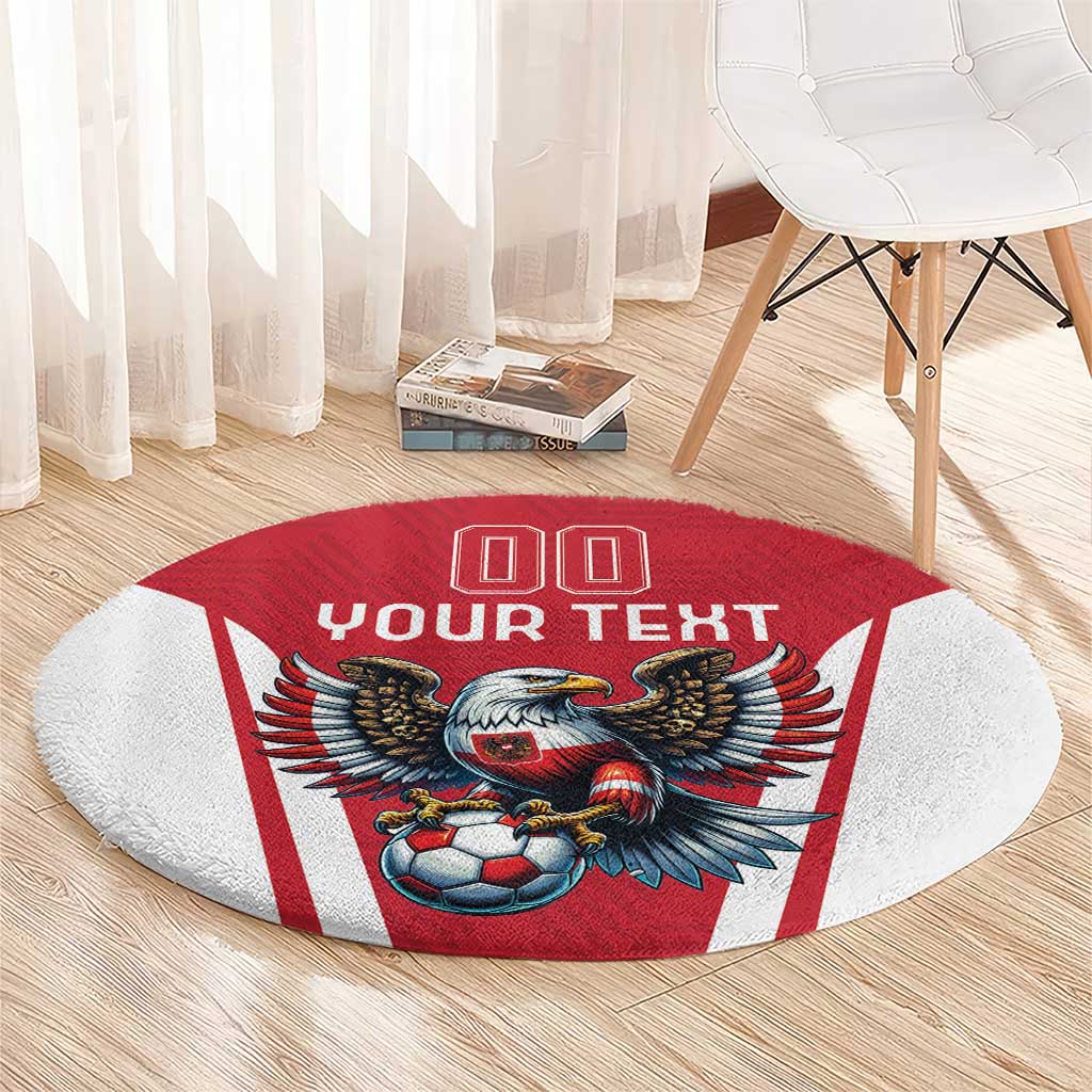 Custom Austria Football Round Carpet Das Team With Eagle Mascot