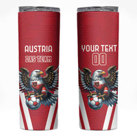 Custom Austria Football Skinny Tumbler Das Team With Eagle Mascot - Wonder Print Shop