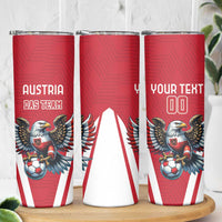 Custom Austria Football Skinny Tumbler Das Team With Eagle Mascot - Wonder Print Shop