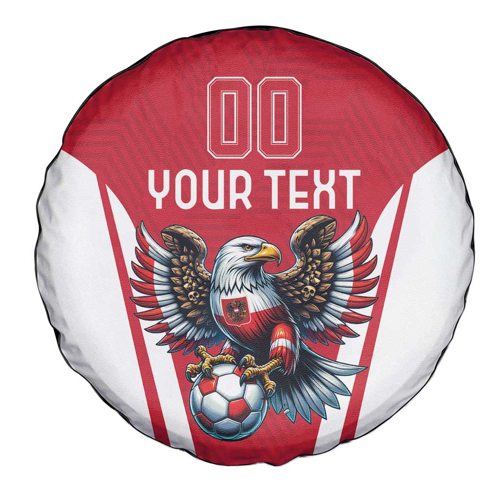 Custom Austria Football Spare Tire Cover Das Team With Eagle Mascot - Wonder Print Shop