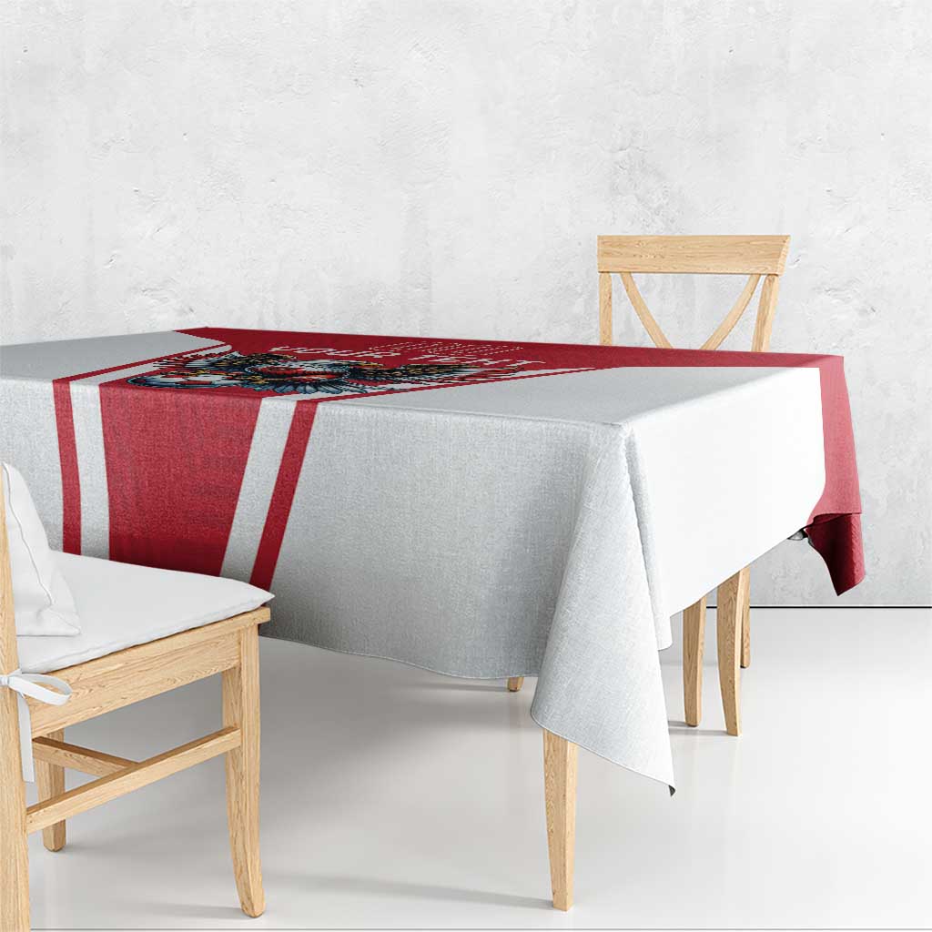Custom Austria Football Tablecloth Das Team With Eagle Mascot - Wonder Print Shop