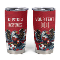 Custom Austria Football Tumbler Cup Das Team With Eagle Mascot - Wonder Print Shop