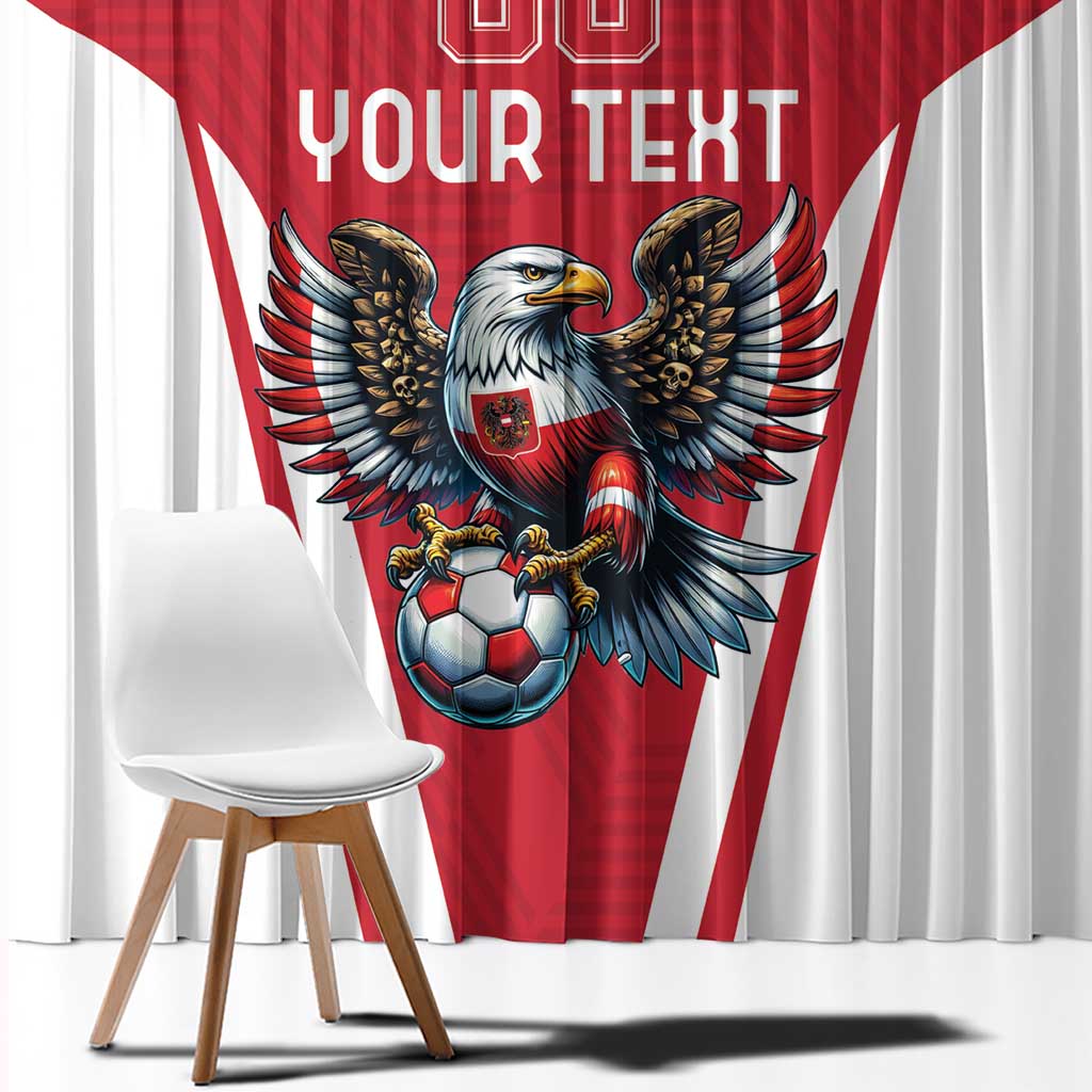 Custom Austria Football Window Curtain Das Team With Eagle Mascot - Wonder Print Shop