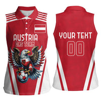 Custom Austria Football Women Sleeveless Polo Shirt Das Team With Eagle Mascot - Wonder Print Shop