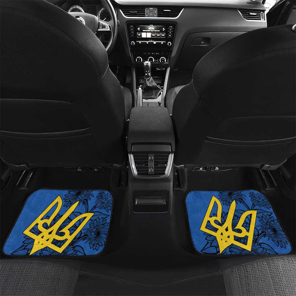 Ukraine Statehood Day 1918 Car Mats Coat Of Arms With Ukrainian Folk Pattern