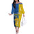 Ukraine Statehood Day 1918 Family Matching Off The Shoulder Long Sleeve Dress and Hawaiian Shirt Coat Of Arms With Ukrainian Folk Pattern