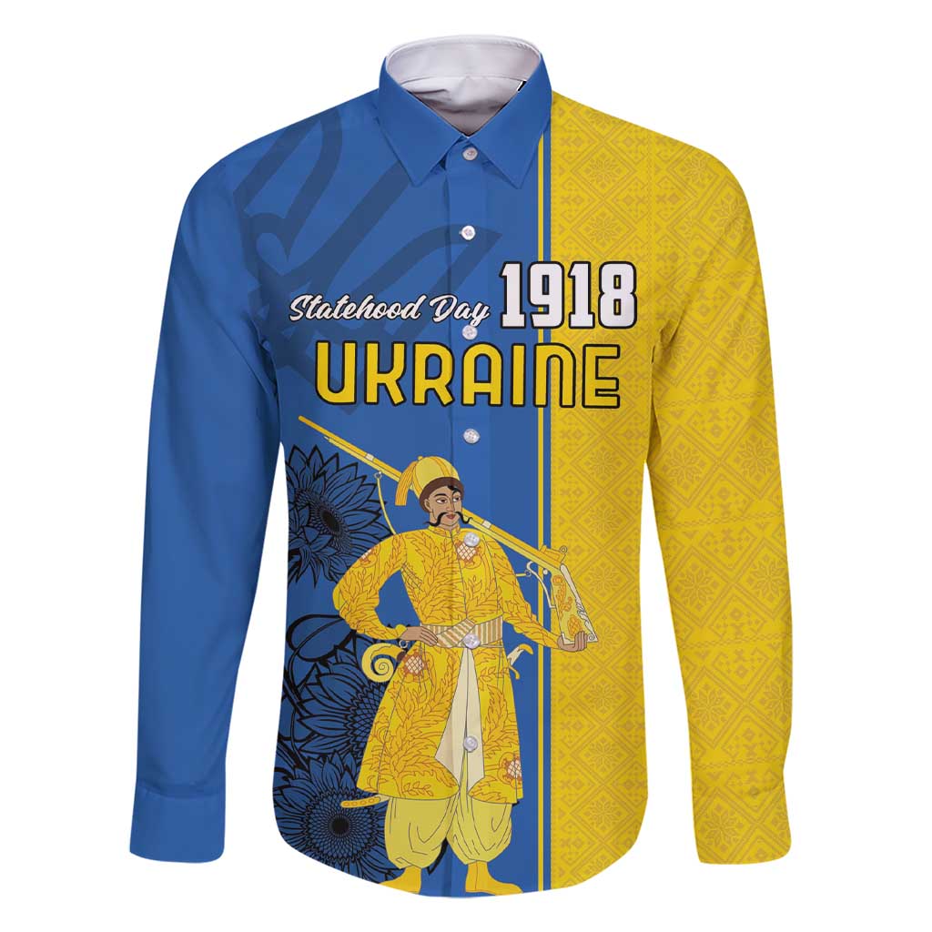 Ukraine Statehood Day 1918 Family Matching Short Sleeve Bodycon Dress and Hawaiian Shirt Coat Of Arms With Ukrainian Folk Pattern