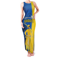 Ukraine Statehood Day 1918 Family Matching Tank Maxi Dress and Hawaiian Shirt Coat Of Arms With Ukrainian Folk Pattern