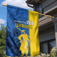 Ukraine Statehood Day 1918 Garden Flag Coat Of Arms With Ukrainian Folk Pattern