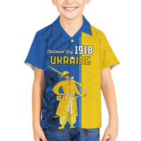 Ukraine Statehood Day 1918 Hawaiian Shirt Coat Of Arms With Ukrainian Folk Pattern