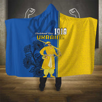 Ukraine Statehood Day 1918 Hooded Blanket Coat Of Arms With Ukrainian Folk Pattern
