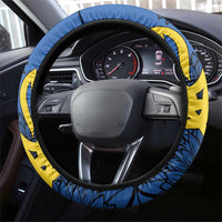 Ukraine Statehood Day 1918 Steering Wheel Cover Coat Of Arms With Ukrainian Folk Pattern