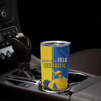 Ukraine Statehood Day 1918 Tumbler Cup Coat Of Arms With Ukrainian Folk Pattern