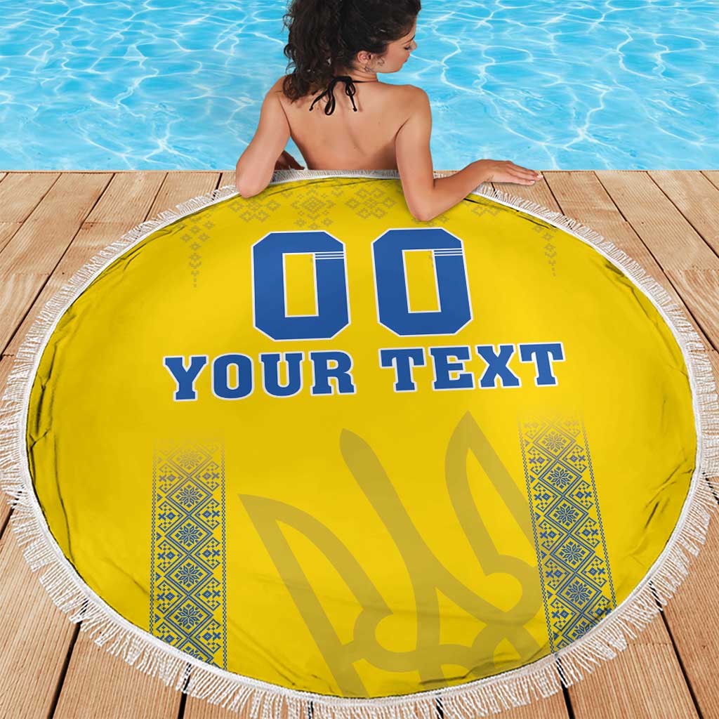 Custom Ukraine Football Beach Blanket Come On Zbirna Yellow Version
