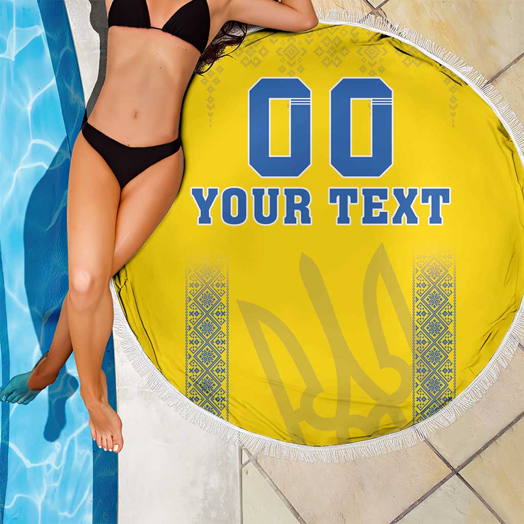 Custom Ukraine Football Beach Blanket Come On Zbirna Yellow Version