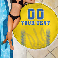 Custom Ukraine Football Beach Blanket Come On Zbirna Yellow Version