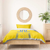 Custom Ukraine Football Bedding Set Come On Zbirna Yellow Version