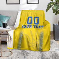 Custom Ukraine Football Blanket Come On Zbirna Yellow Version