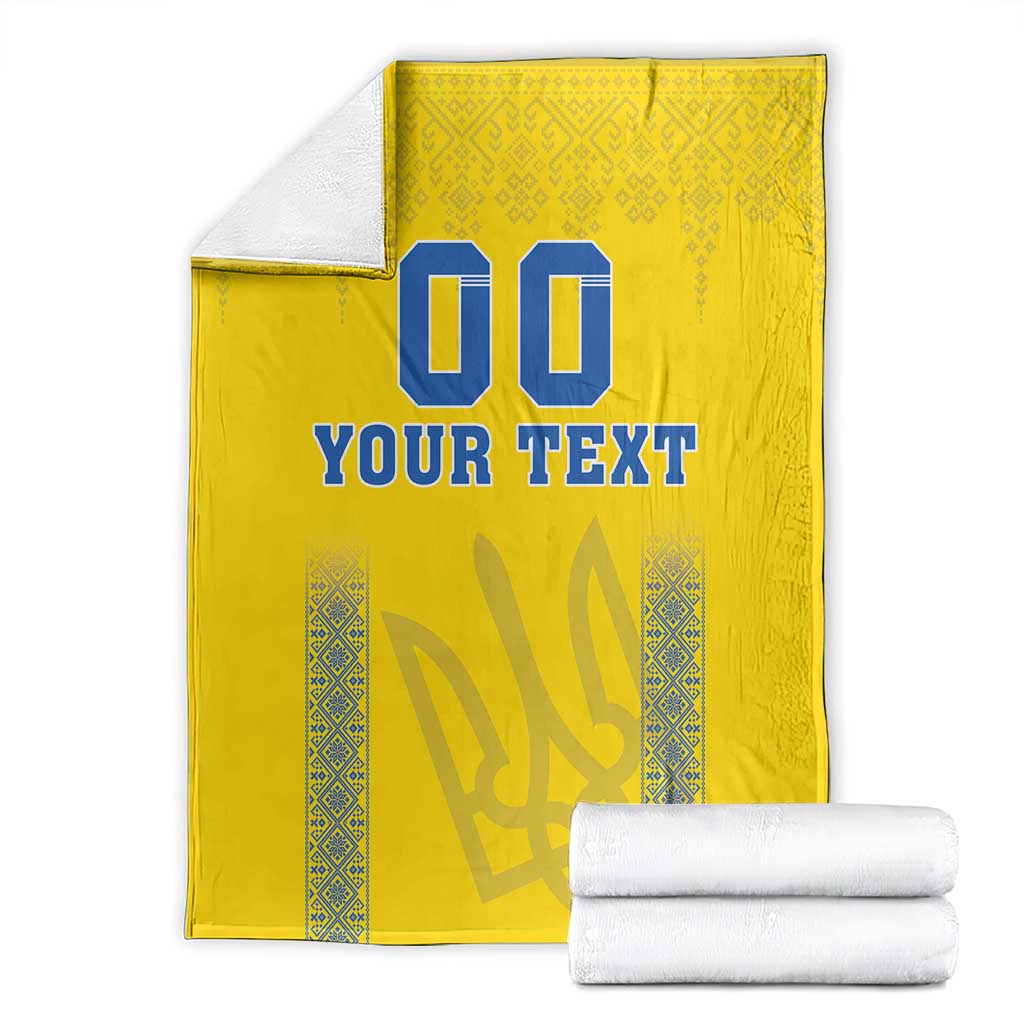 Custom Ukraine Football Blanket Come On Zbirna Yellow Version
