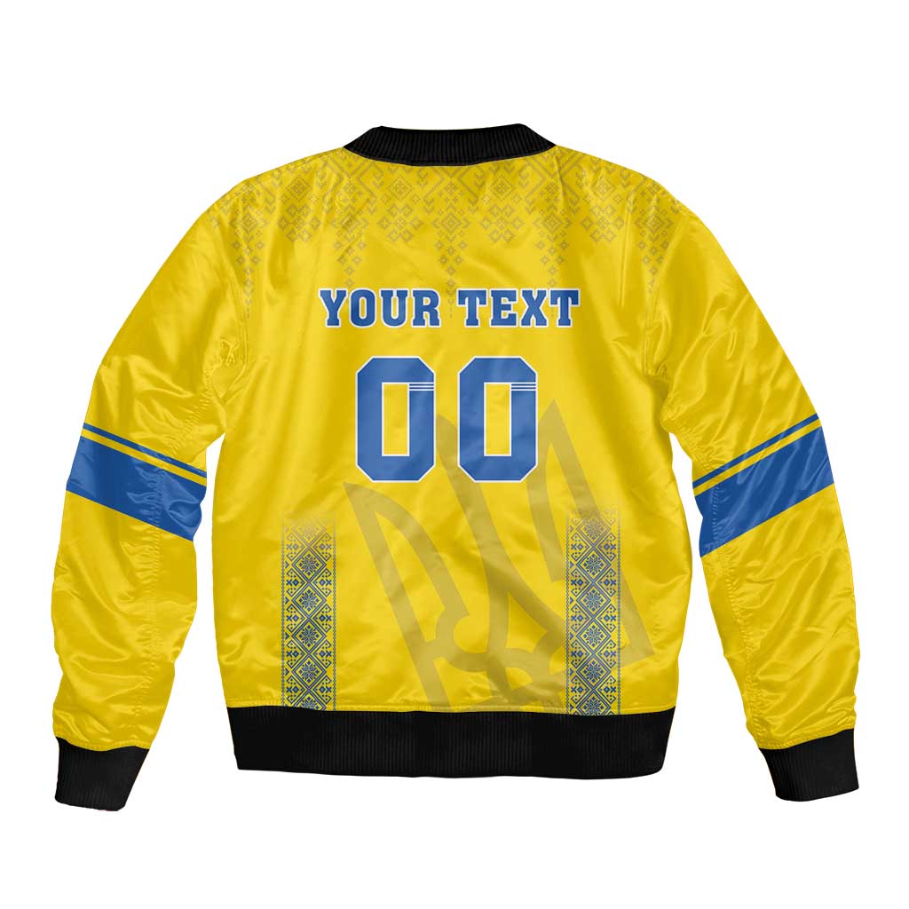 Custom Ukraine Football Bomber Jacket Come On Zbirna Yellow Version