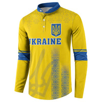 Custom Ukraine Football Button Sweatshirt Come On Zbirna Yellow Version