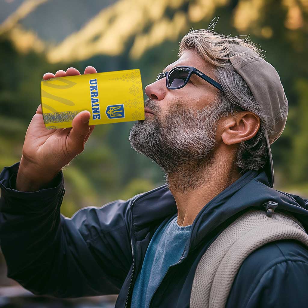 Custom Ukraine Football 4 in 1 Can Cooler Tumbler Come On Zbirna Yellow Version